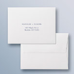 Blue Typography Wedding Return Address RSVP Envelope<br><div class="desc">These white pre-addressed RSVP return address envelopes are easy to customize with your details. We've chosen an elegant medium dark shade of blue (color 454F7E) as the default text color, but you can easily change the color to suit your style. In that case, you might see a color in the...</div>