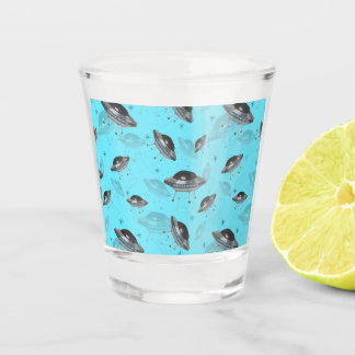 blue UFO Shot Glass