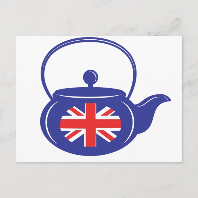 Blue UK Teapot Postcard (Front)