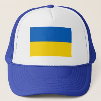 Blue Ukraine National Flag Trucker Hat by abbeyz71 at Zazzle