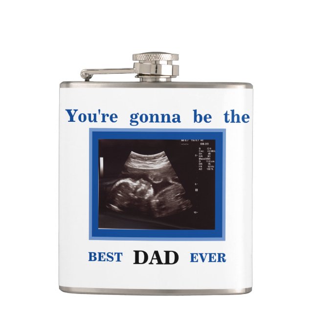 Blue Ultrasound You"re Gonna be the Best Dad Flask (Front)