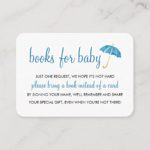 Blue Umbrella Baby Shower   Books for Baby Insert