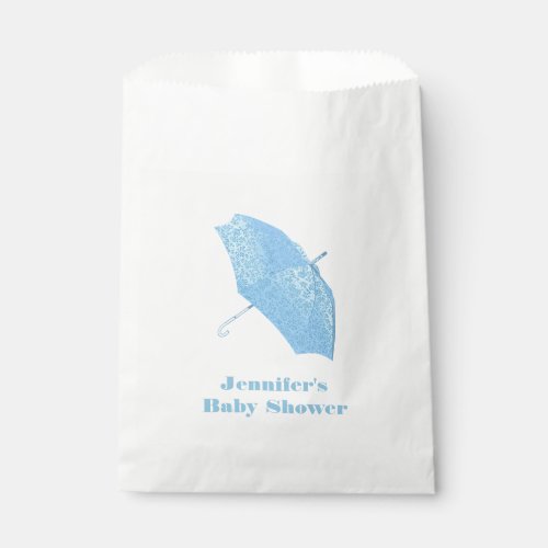 Blue Umbrella Baby Shower Favor Bag