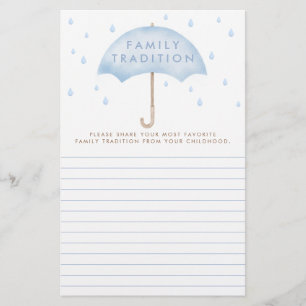Blue Umbrella Baby Sprinkle Family Tradition Card