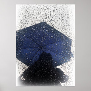 Blue umbrella poster