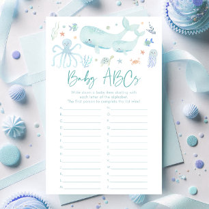 Blue Under The Sea Baby ABCs Shower Game