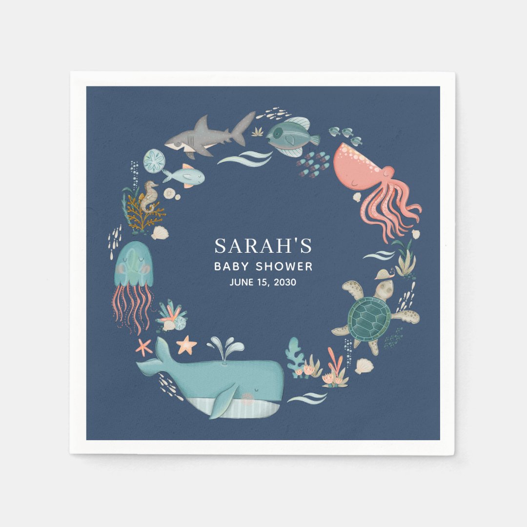 Blue Under the Sea Baby Shower Napkins Zazzle