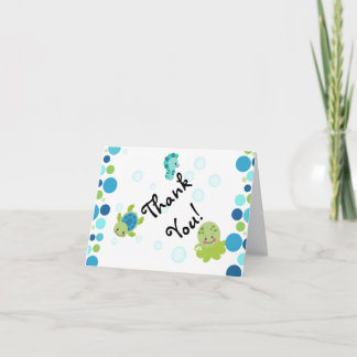 Blue under the sea baby shower thank you cards! card