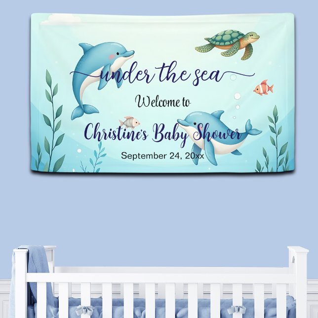 Blue Under the Sea Baby Shower Welcome Banner (Creator Uploaded)