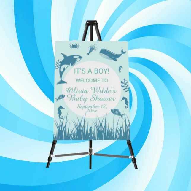 Blue Under the Sea Baby Shower Welcome Sign (Creator Uploaded)