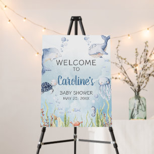 Blue Under the Sea Baby Shower Welcome Sign