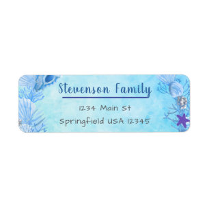 Blue Under The Sea Family Name Label