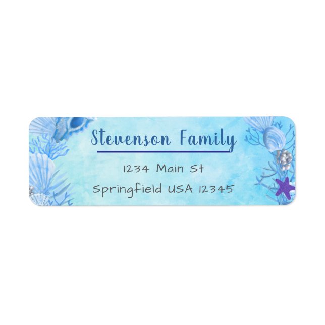 Blue Under The Sea Family Name Label (Front)