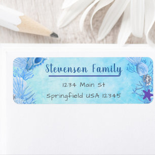 Blue Under The Sea Family Name Label