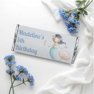 Blue Under the Sea Mermaid Birthday Party Hershey Bar Favors