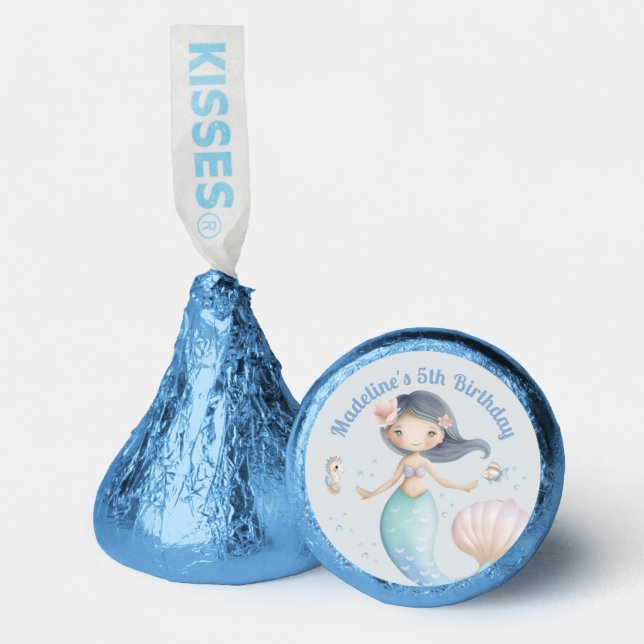 Blue Under the Sea Mermaid Birthday Party Hershey®'s Kisses® (Front)