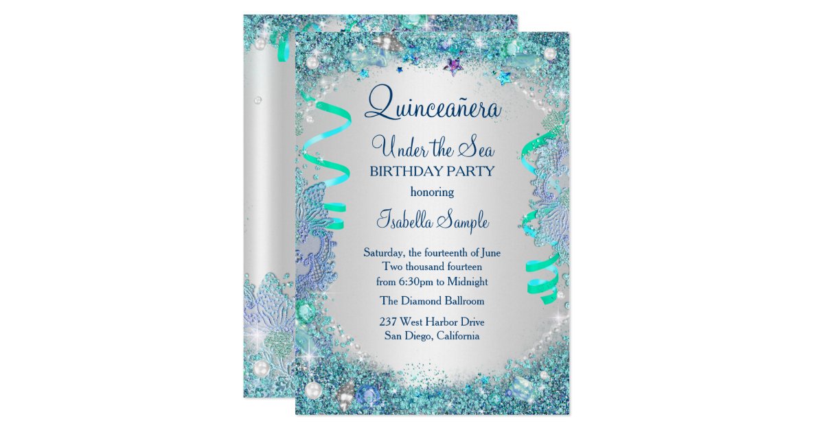 Quinceanera Under The Sea Invitations 8