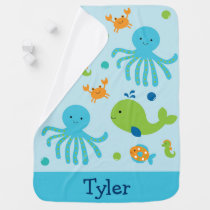 Blue Under The Sea Swaddle Blanket