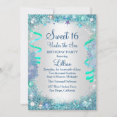 Blue Under The Sea Sweet 16 Invitation (Front)