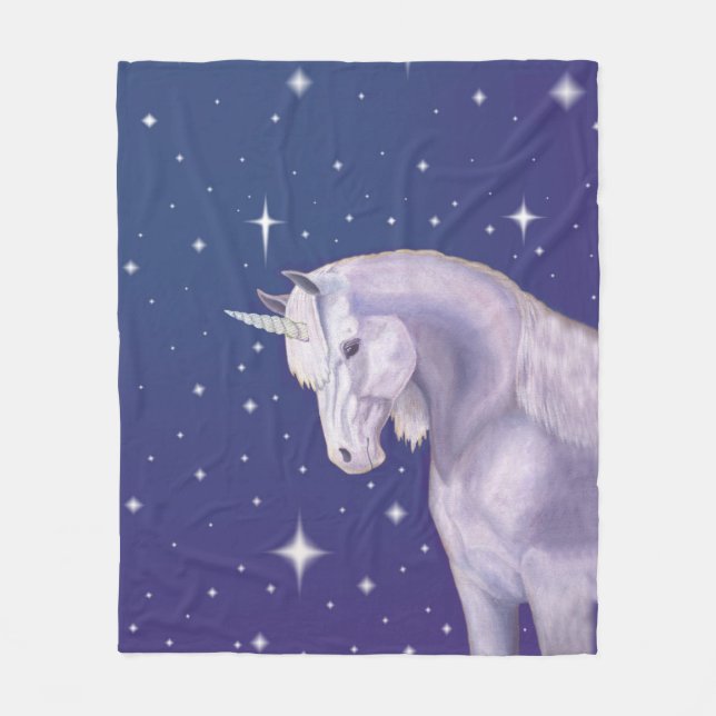 Blue Unicorn fleece Blanket (Front)