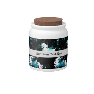 Blue Unicorn Horse Universe Star Constellation Candy Jar