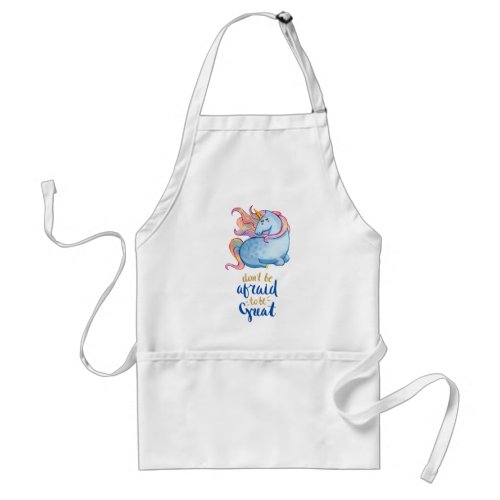 Blue Unicorn Inspirational Quote Adult Apron