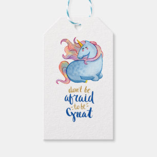 Blue Unicorn Inspirational Quote Gift Tags