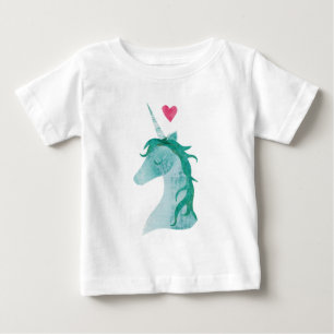 Blue Unicorn Magic with Heart Baby T-Shirt