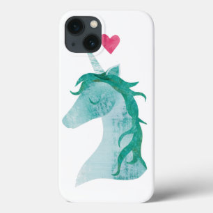 Blue Unicorn Magic with Heart iPhone 13 Case