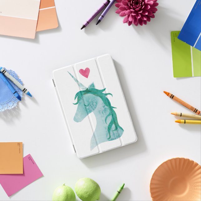 Blue Unicorn Magic with Heart iPad Mini Cover (In Situ)