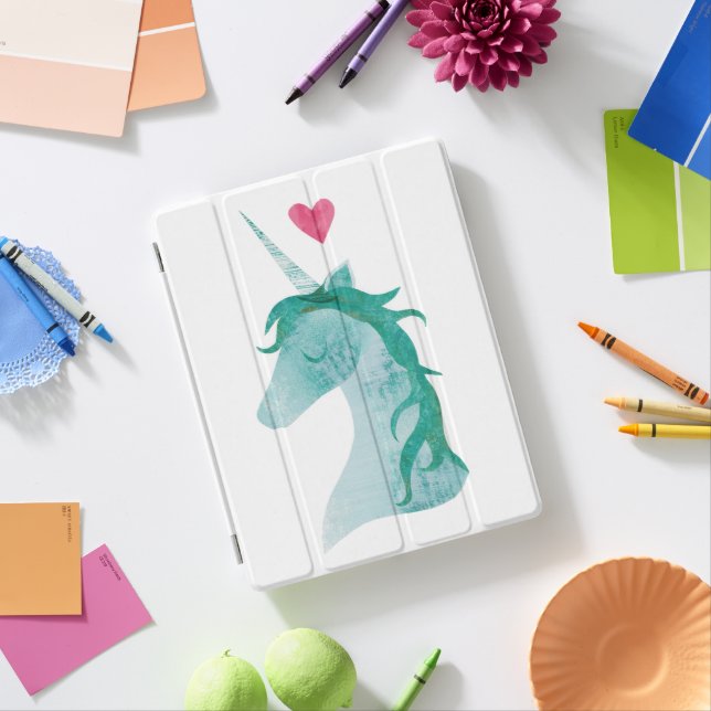 Blue Unicorn Magic with Heart iPad Smart Cover (In Situ)