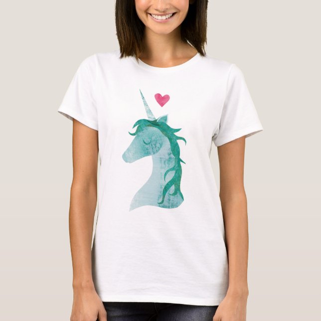 Blue Unicorn Magic with Heart T-Shirt (Front)