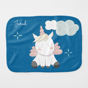 Blue Unicorn ⎢Monogram Burp Cloth