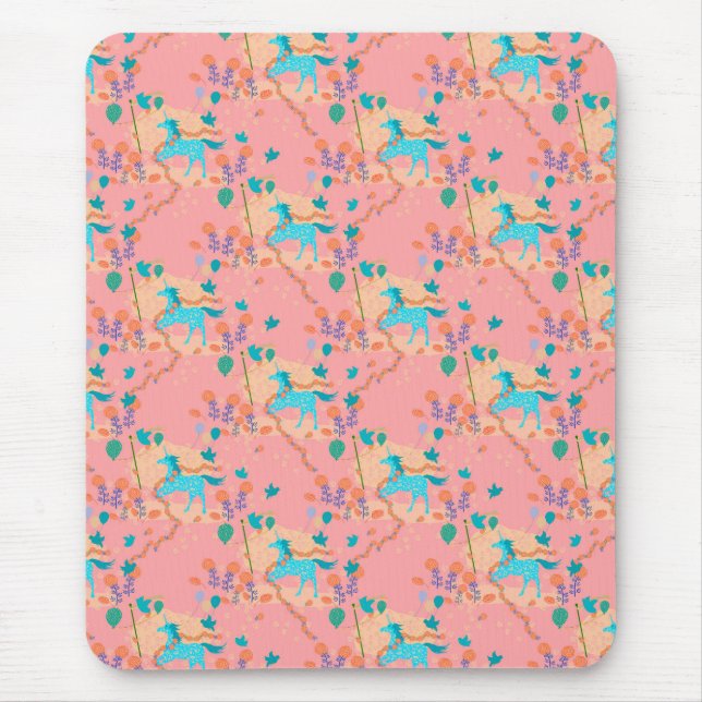 Blue unicorn   mouse pad (Front)