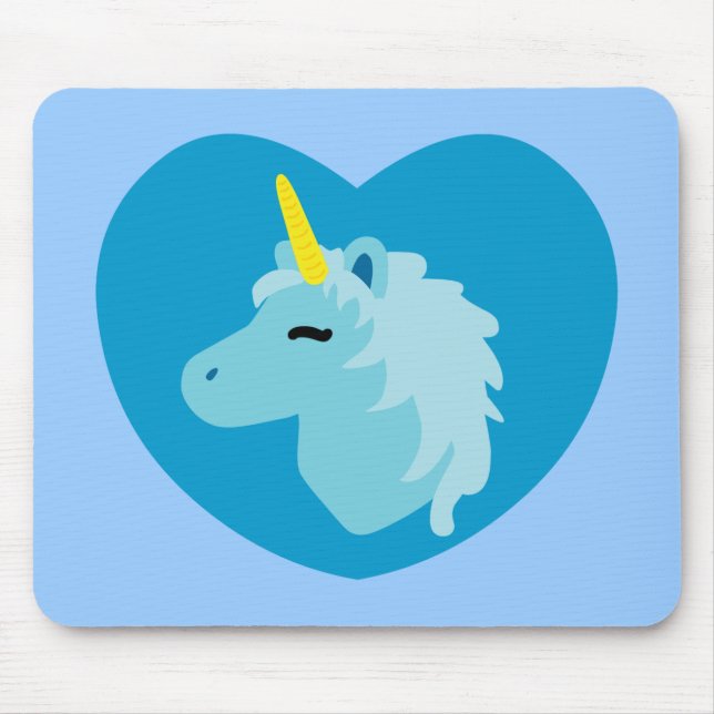 Blue Unicorn Mouse Pad (Front)