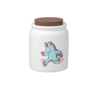 Blue Unicorn Running Thunder_Cove Candy Jar