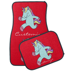 Blue Unicorn Running Thunder_Cove Car Floor Mat