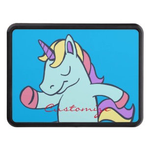 Blue Unicorn Running Thunder_Cove Hitch Cover