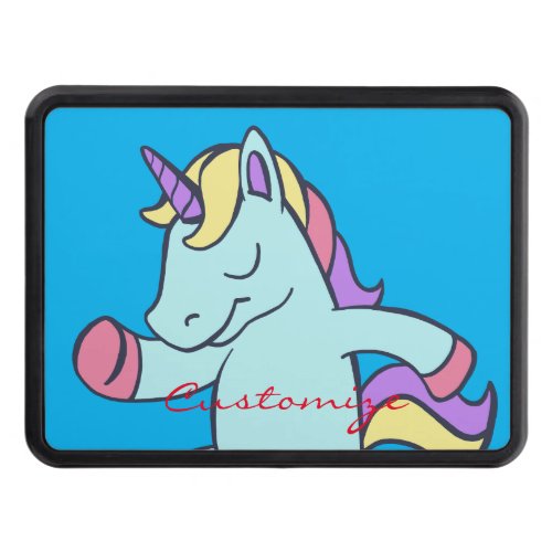 Blue Unicorn Running Thunder_Cove Hitch Cover