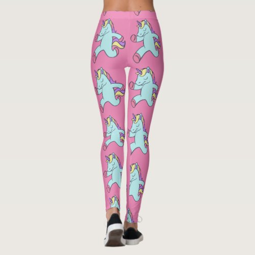 Blue Unicorn Running Thunder_Cove Leggings