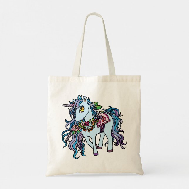 Blue Unicorn Tote Bag (Back)
