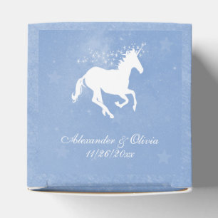 Blue Unicorn Wedding Favor Box