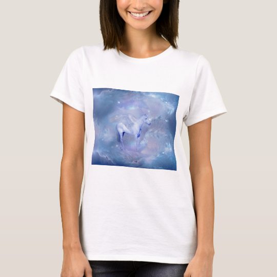 Blue Unicorn with wings fantasy T-Shirt