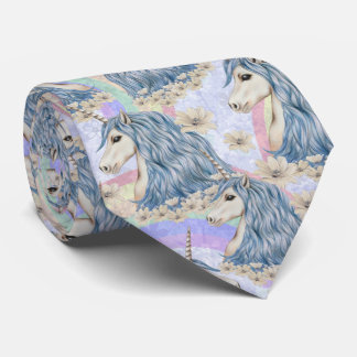 Blue Unicorns With Rainbows Tie