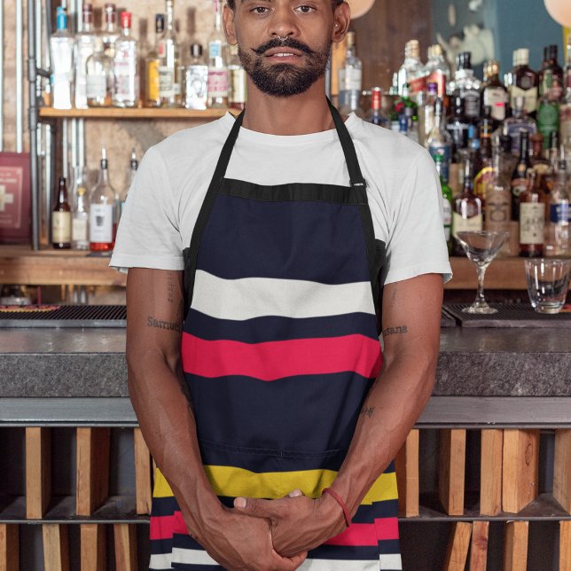 Blue Uniform Stripes Apron (apron)