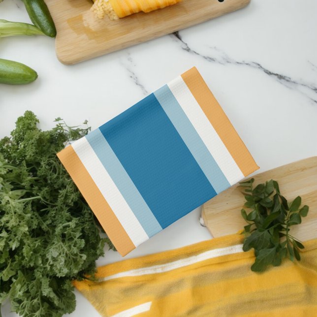 Blue Uniform Stripes Kitchen Towel (Kitchen Towel)