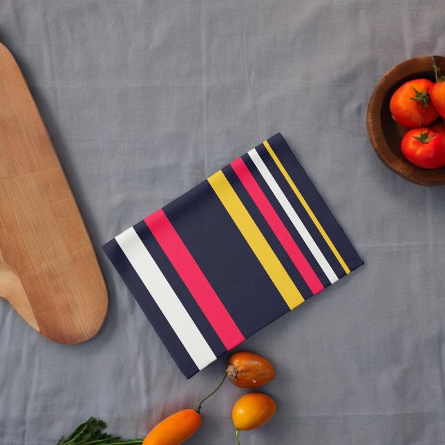 Blue Uniform Stripes Kitchen Towel (Kitchen Towel)