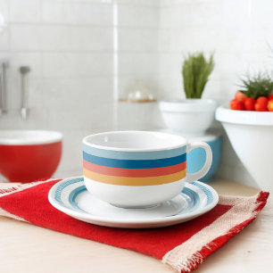 Blue Uniform Stripes Soup Mug
