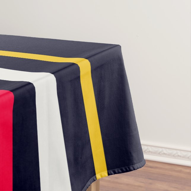 Blue Uniform Stripes Tablecloth (In Situ)