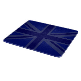 Blue Union Jack British Flag Design Cutting Board